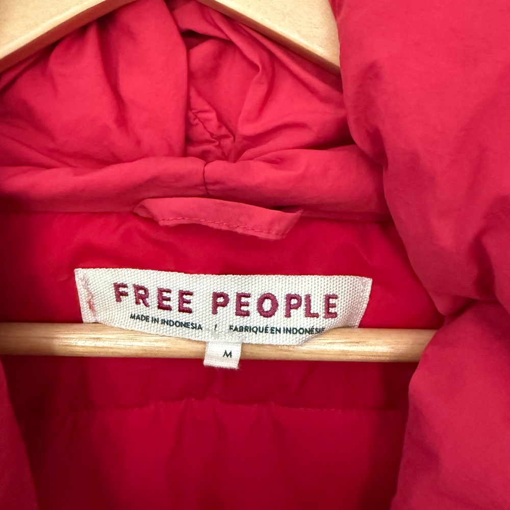 Free People Bold Red Puffer Jacket - Picture 3 of 7